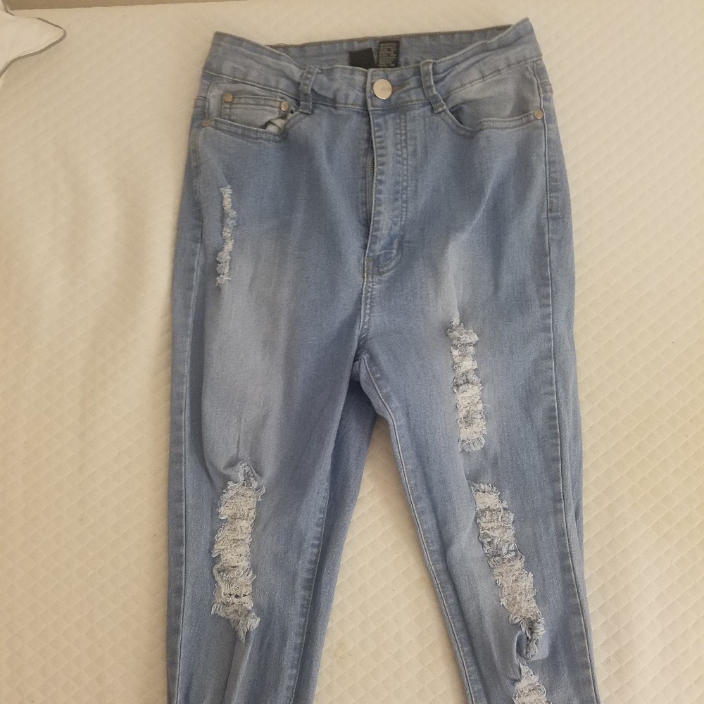 Fashion Nova ripped high waisted jeans